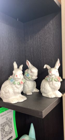 Set Of 3 Ceramic Bunnies