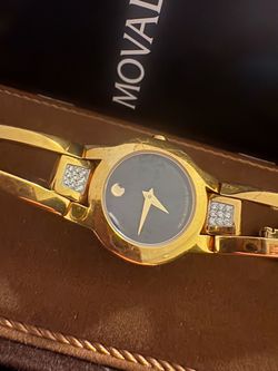 Movado Women's Diamond Gold-Tone Bangle Watch