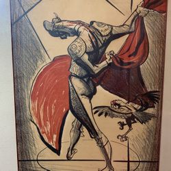 Disney Animator Marc Davis Original Art Matador And A Rooster Signed Limited 1948