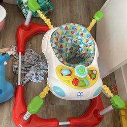 Delta children bouncer and walker paid $130 for it. We used it only two times perfect condition.