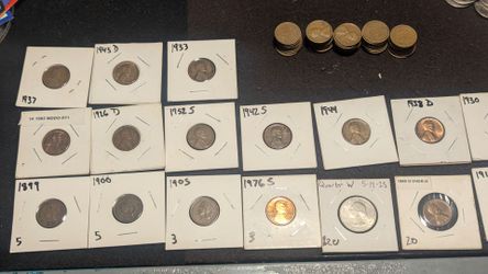 W quarter, wheat and Indian cent. Double dyes