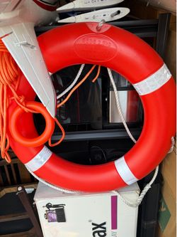 Life Ring Buoy Boat Safety Throw Ring with Water Floating Lifesaving Rope 98.4FT