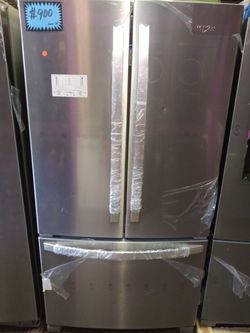 NEW scratch and dent Whirlpool french doors frige
