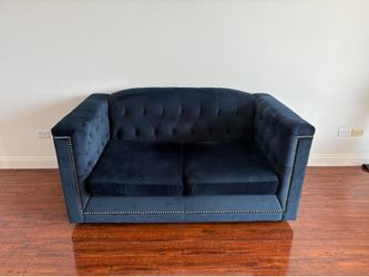 Luxury Velvet Blue Couch
