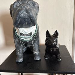Ceramic Bulldog And Frenchy