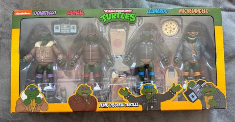 NECA TMNT Punk Disguise Turtles Haulathon 2024 Exclusive Action Figure 4-Pack