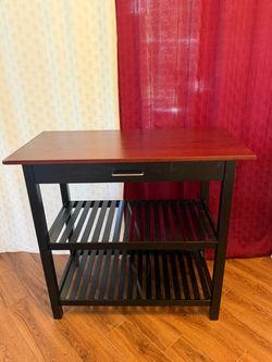 Casual Home Kitchen Island with Solid Wood Top