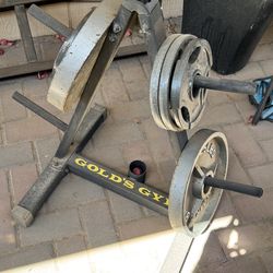 Weight rack with weights
