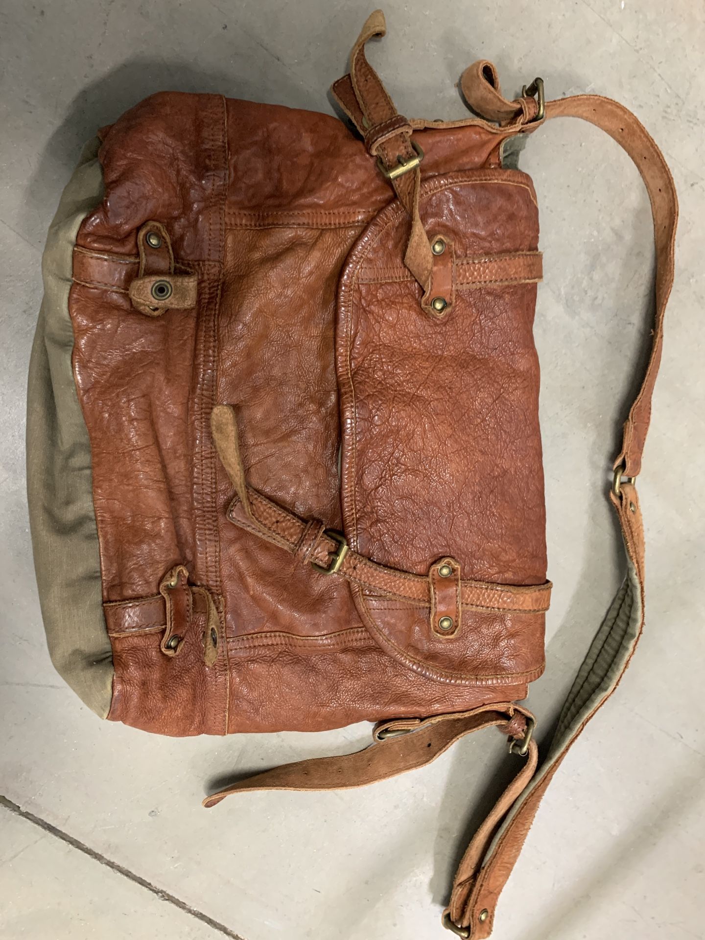 Tough Jeansmith Leather/canvas messenger bag