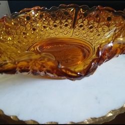 Amber Glass Fenton Bowl