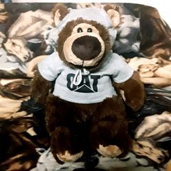 Cat Logo Hoodie Teddy Bear Plush