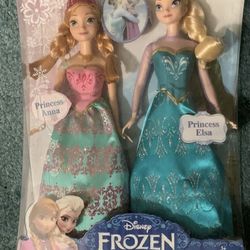 Disney Elsa And Ana Barbie Size Dolls New