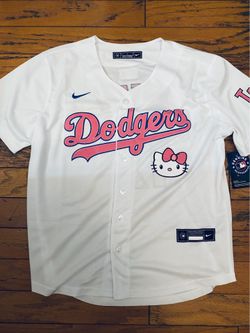Youth White Los Angeles dodgers shohei Ohtani hello kitty jersey