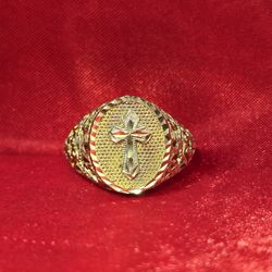 10k Gold Cross Ring 