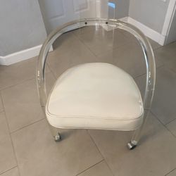 Mid-Century Lucite Acrylic Rolling Chair