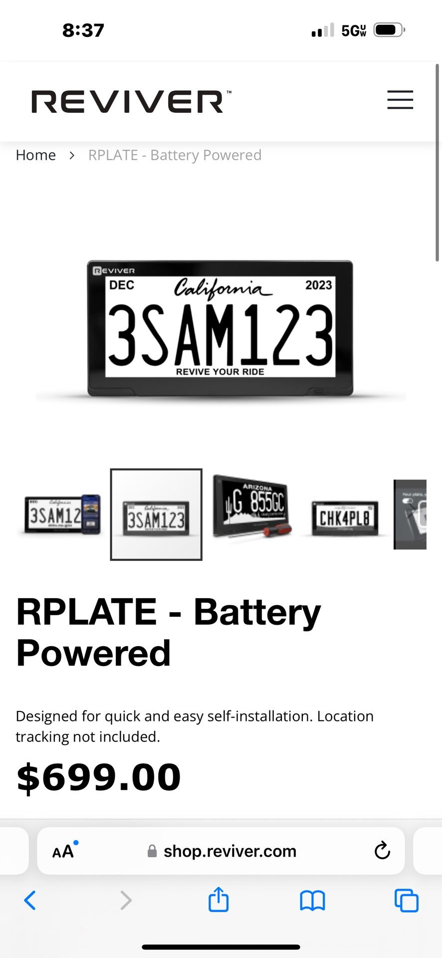 RPLATE - Battery Powered