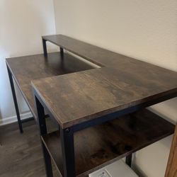 Modern Wood & Metal Desk 