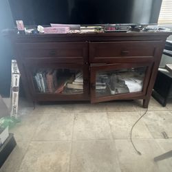 Dark Brown Wood Entertainment Stand