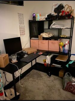 Black corner desk