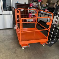 Garvee 36" x 36" Forklift Safety Cage, 1200 lb Load Capacity with Wheels, Forklift Basket Platform for 1-3 People, Protective Guardrail for Aerial Wor