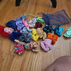 Bag of hair scrunchies