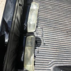 Headlights Bottom Smoked Black With LEDs 99 To 02 Chevy Silverado 