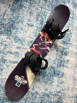 Burton kids 131 cm snowboard/small binding/new wax-also sell boots/helmet/goggles/gloves/clothing