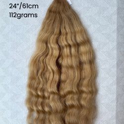 High quality Slavic hair. 100% human hai  from one donor. Hair extensions. Curly blonde.