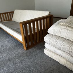 vintage Frank Lloyd Wright Sofa 85" Couch <> Solid Wood