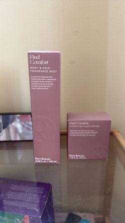 Rare beauty find comfort hair and body mist + hydrating hand cream.