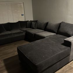 Brand New Comfy Fabric 3 Pc Sectional Set 