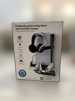 PS5 Wall Mounted Cooling Stand with Controller Charger