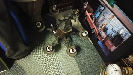 Vintage Wood & Steel Chandelier