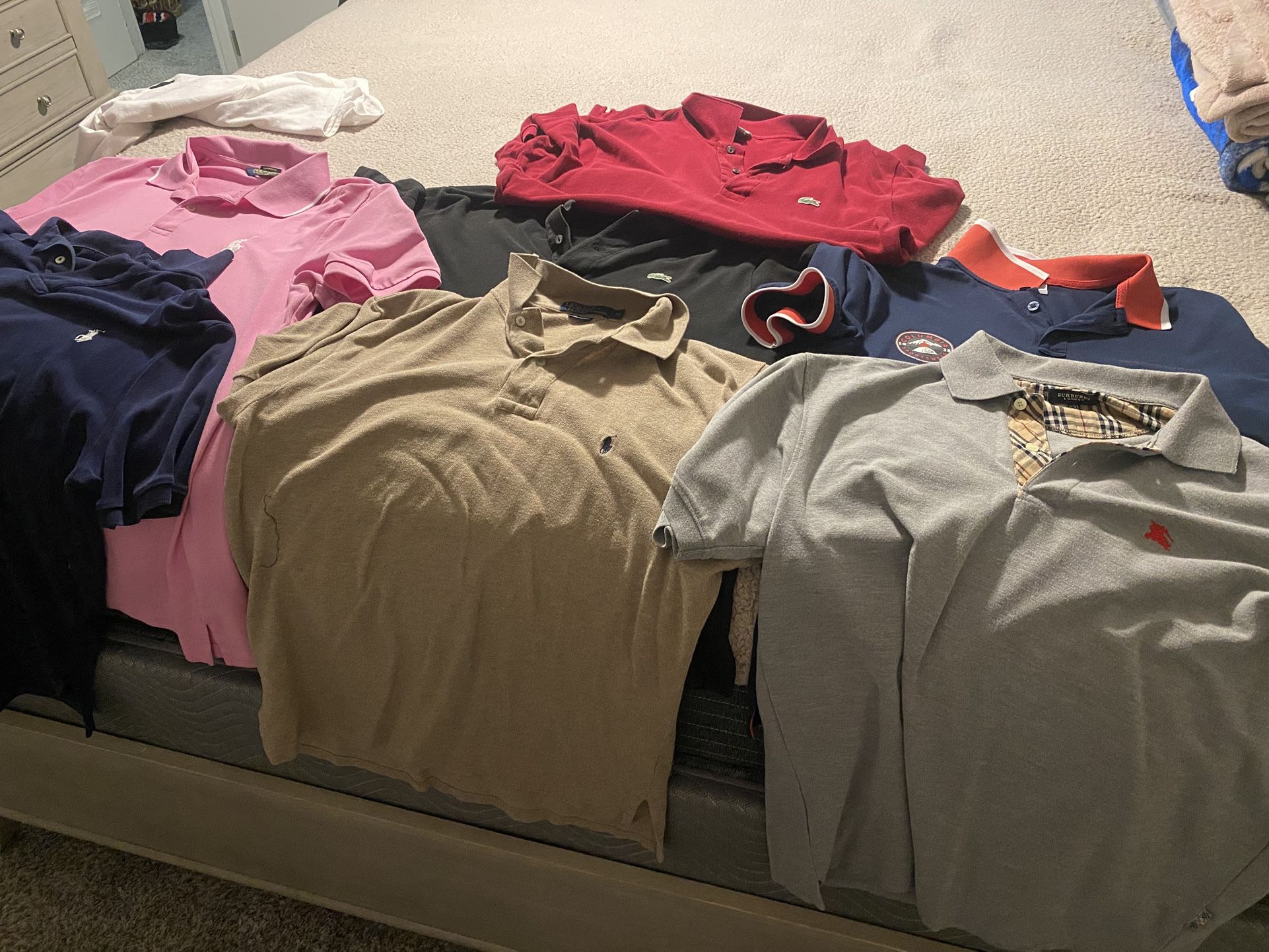 Vintage Polo, Lacoste, Burberry Shirts $50 For All Them