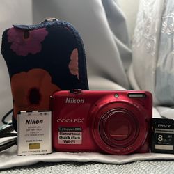 Nikon Coolpix S6500 16.0MP 12x Compact Digital Camera - Red