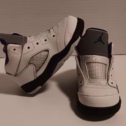 Nike Air Jordan 5 Retro OG  Toddler Size 6C CONCORD WHITE