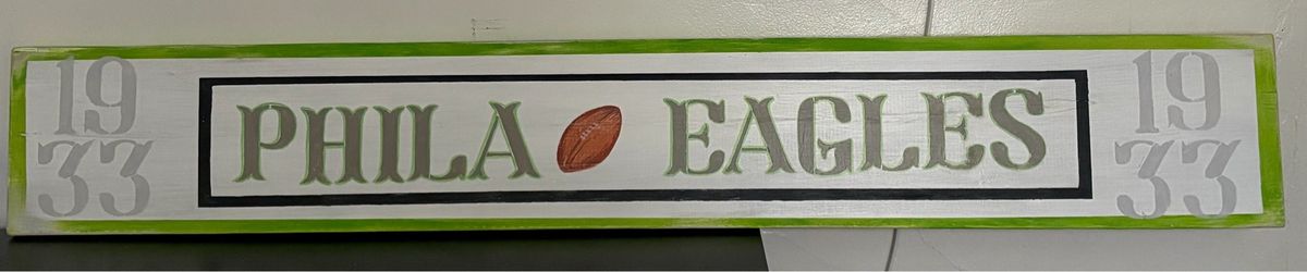 Philadelphia Eagles hand painted sign