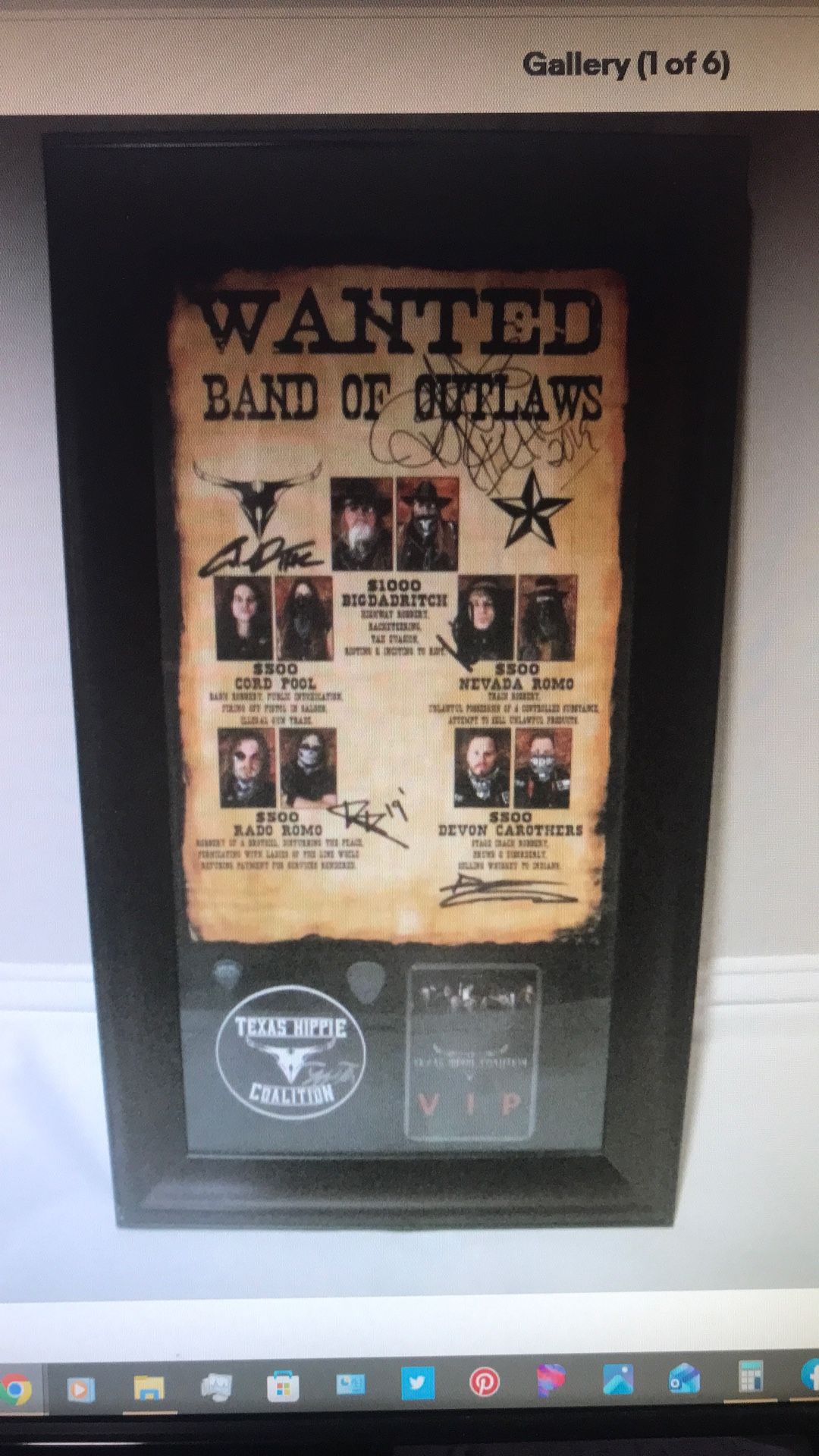 Texas Hippie Coalition Band Autographed Wanted Poster VIP Pass Sticker 2 Tabs