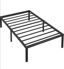 Metal Platform Bed Frame Twin Size, 18 Inch Height with Heavy Duty Steel Support, No Box Spring Needed, Easy Assembly and Underbed Storage,Black