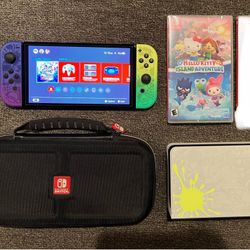 Nintendo Switch 1 OLED Splatoon System Bundle Hello Kitty 