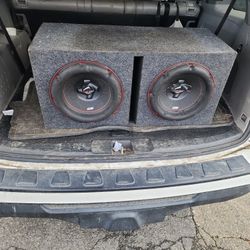 2 12" AudioPipe Subwoofers And Vented Box 