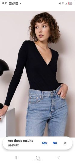 Abercrombie & Fitch Black Ribbed Crewneck Top