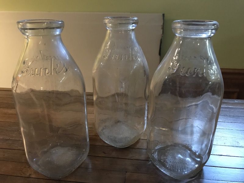 Antique milk bottles - Funk Dairy