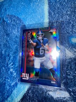 2025 NFL Topps Chrome Jaxson Dart RC Blue Leather /150