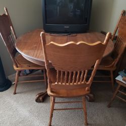 Oak Table with 4 Chairs