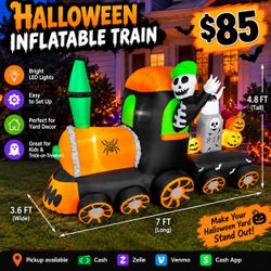 7 FT Halloween Inflatable Train