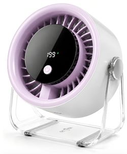 Coolking Portable Desk Fan for Bedroom, 199 Speeds Rechargeable USB Table Fan with 4000mAh Battery, 360° Rotation, LED Display, Quiet Wall-Mountable P