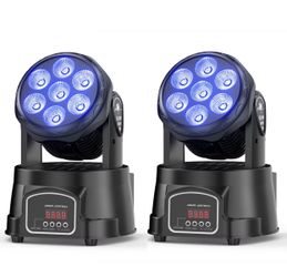 New 2 pieces Moving head DJ LED wash lights automatic sound activated 2PCS Moving Head Dj Lights,7 x 12W  2 pieces Moving head DJ LED wash lights auto