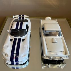 Two 1:18 American Legends 1997 Dodge Viper + 1956 Ford Thunderbird Die-Cast