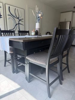 Counter-Height Dining Table with Storage + 4 Stools – Tyler Creek Collection